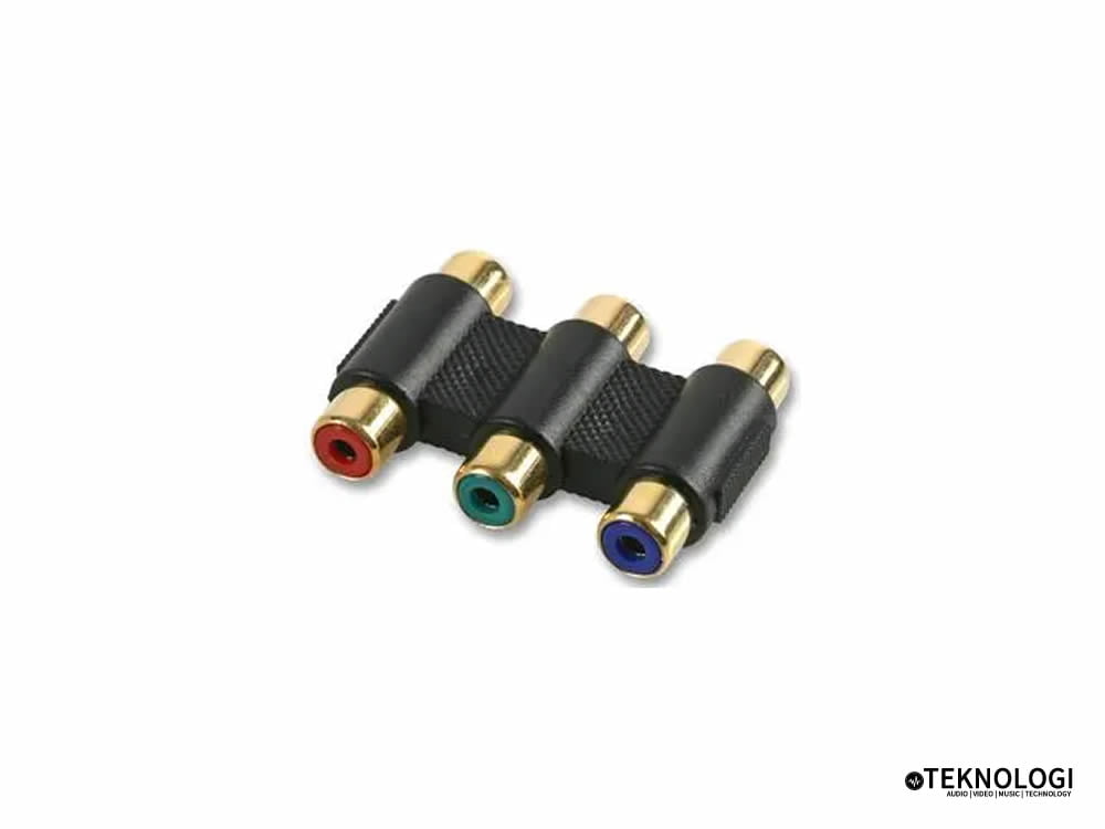 3 Way Phono RCA Coupler with Gold Plated RCA / Phono Sockets – PSG03202